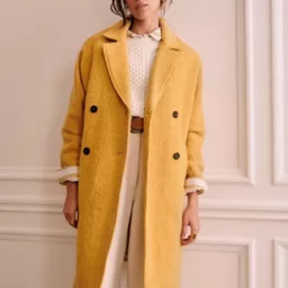 Sezane Jim Coat Jaune Moutarde - Size 38